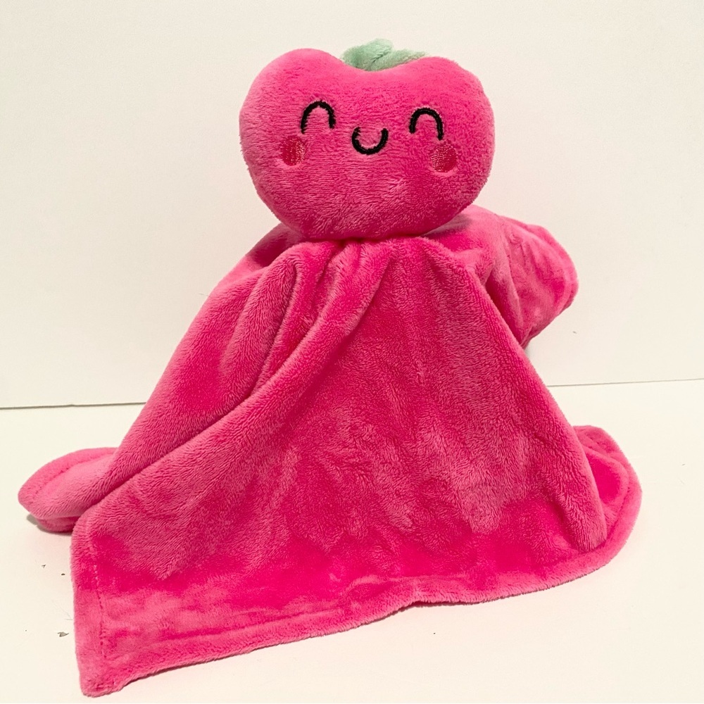 George Apple Lovey Neon Bright Pink Baby Security Blanket Plush Walmart Toy 12”